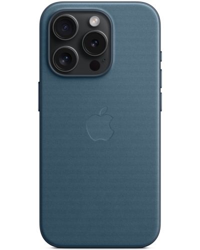 Калъф Apple - FineWoven MagSafe, iPhone 15 Pro, Pacific Blue - 6