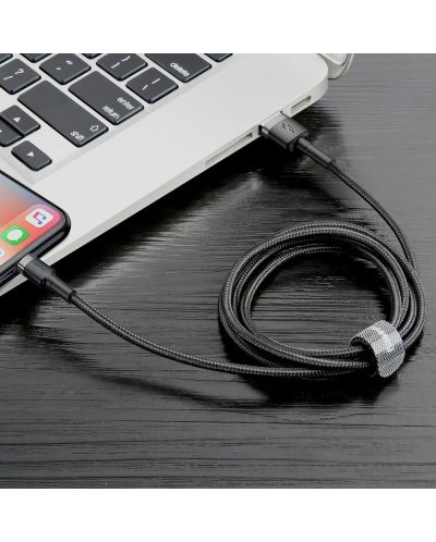 Кабел Baseus - Cafule, USB-A/Lightning, 2 m, черен - 3