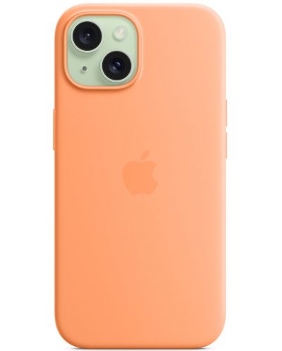 Калъф Apple - Silicone MagSafe, iPhone 15, Orange Sorbet - 6