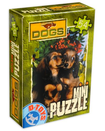 Мини пъзел D-Toys от 54 части - Кафяви кученца - 1