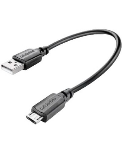 Кабел Cellularline - 3898, USB-A/Micro USB, 0.15 m, черен - 1