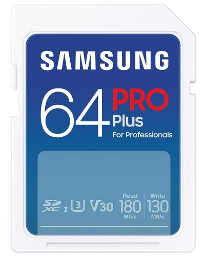 Карта памет Samsung - PRO Plus, 64GB, SDXC, U3 V30 - 1