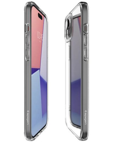 Калъф Spigen - Crystal Hybrid, iPhone 15, Crystal Clear - 2
