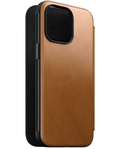 Калъф Nomad - Modern Leather Folio, iPhone 15 Pro Max, English Tan - 5