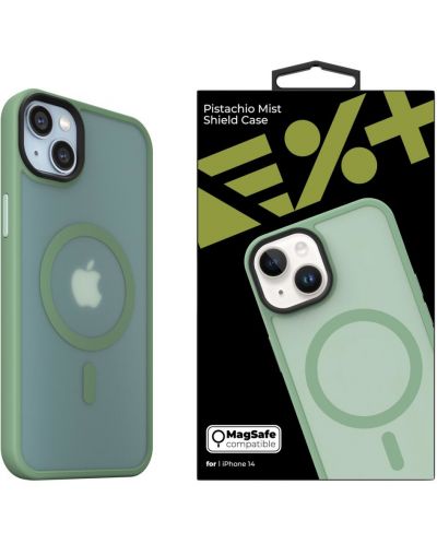 Калъф Next One - Pistachio Mist Shield MagSafe, iPhone 14, зелен - 9