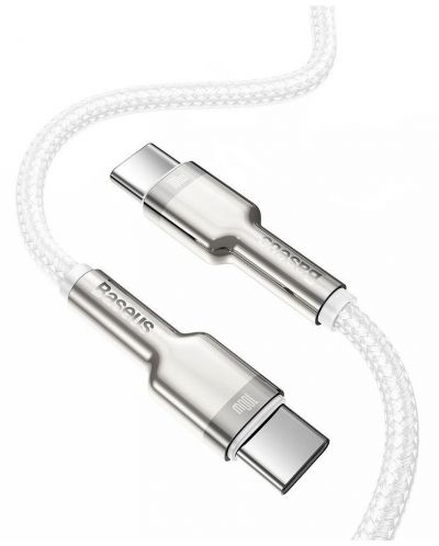 Кабел Baseus - Cafule, USB-C/USB-C, 2 m, бял - 1