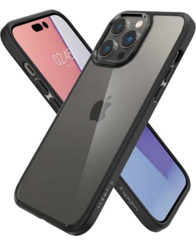 Калъф Spigen - Ultra Hybrid, iPhone 14 Pro, прозрачен/черен - 5