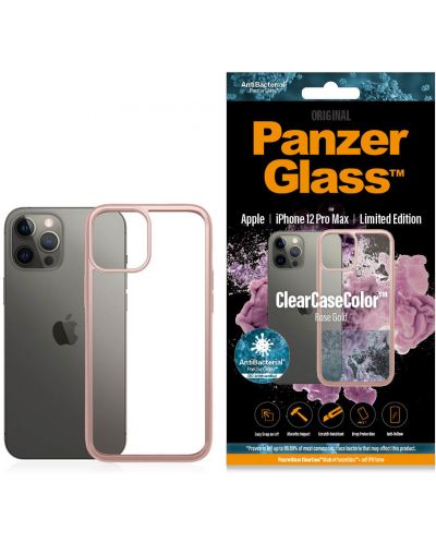 Калъф PanzerGlass - Clear, iPhone 12 Pro Max, прозрачен/розов - 3
