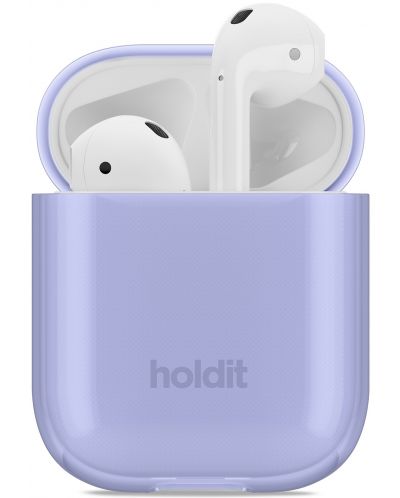 Калъф за слушалки Holdit - SeeThru, AirPods 1/2, Lavender - 1