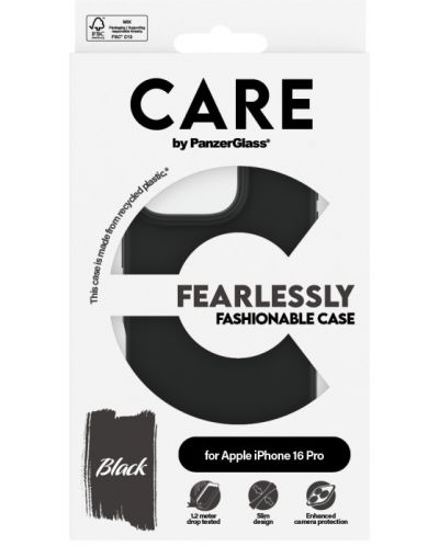 Калъф CARE - Fashionable, iPhone 16 Pro, черен - 3