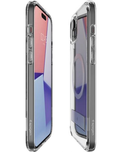 Калъф Spigen - Ultra Hybrid S, iPhone 15, Crystal Clear - 7