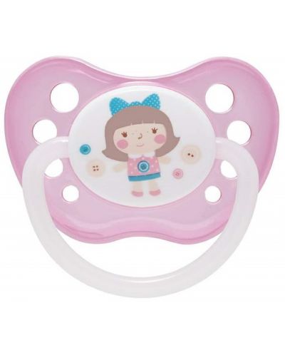 Каучукова залъгалка Canpol - Toys, 6-18 месеца, розова