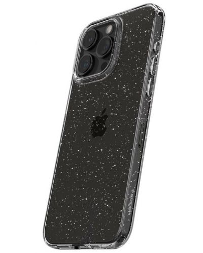 Калъф Spigen - Liquid Crystal Glitter, iPhone 15 Pro, Crystal Quartz - 4