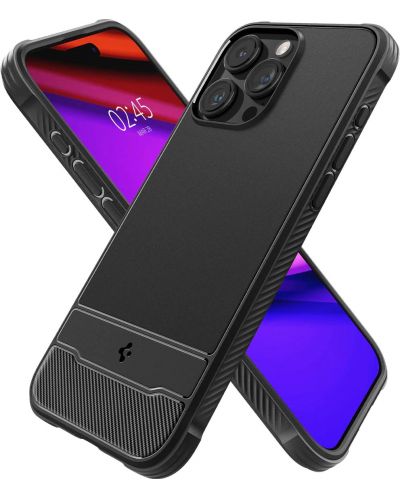 Калъф Spigen - Rugged Armor, iPhone 15 Pro, Matte Black - 5