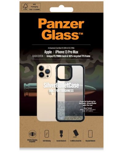 Калъф PanzerGlass - SilverBulletCase, iPhone 13 Pro Max, черен - 2