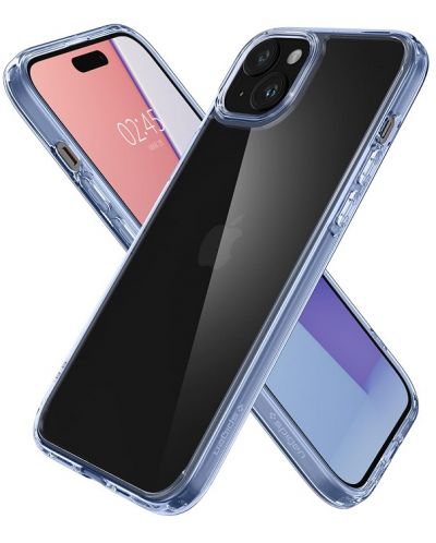 Калъф Spigen - Ultra Hybrid, iPhone 15, Sky Crystal - 6