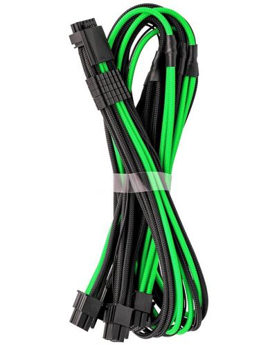 Кабел CableMod - Pro ModMesh 12VHPWR, 16-Pin/4x 8-Pin, черен/зелен - 2