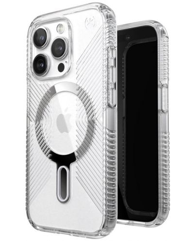 Калъф Speck - Presidio Grip, iPhone 15 Pro, MagSafe ClickLock, прозрачен - 4