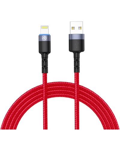 Кабел Tellur - TLL155354. USB-A/Lightning, 1.2 m, червен - 1