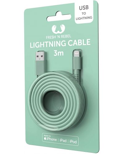 Кабел Fresh N Rebel - USB-A/Lightning, 3 m, зелен - 2