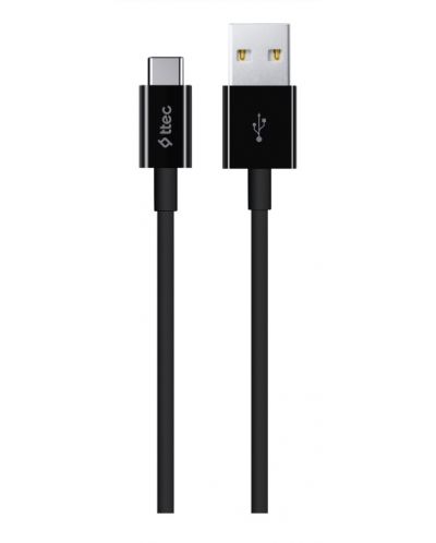 Кабел ttec - USB-C/USB-A, черен - 1