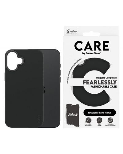 Калъф CARE - Fashionable, iPhone 16 Plus, черен - 1