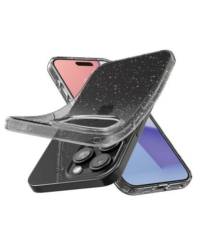 Калъф Spigen - Liquid Crystal Glitter, iPhone 15 Pro, Crystal Quartz - 3
