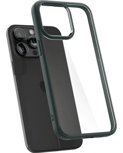 Калъф Spigen - Ultra Hybrid, iPhone 15 Pro Max, Abyss Green - 3