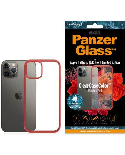 Калъф PanzerGlass - Clear, iPhone 12/12 Pro, прозрачен/червен - 3