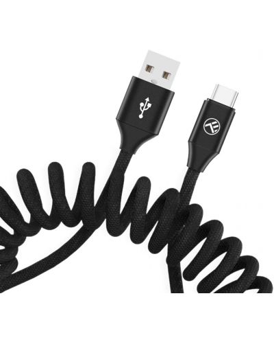 Кабел Tellur - Extendable, USB-A/USB-C, 1.8 m, черен - 2