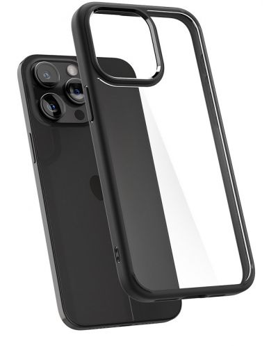 Калъф Spigen - Crystal Hybrid Matte, iPhone 15 Pro Max, черен - 1