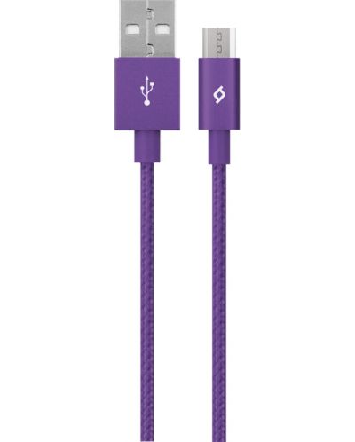 Кабел ttec - AlumiCable, USB-A/Micro USB, 1.2 m, лилав - 1