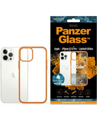 Калъф PanzerGlass - Clear, iPhone 12/12 Pro, прозрачен/оранжев - 3