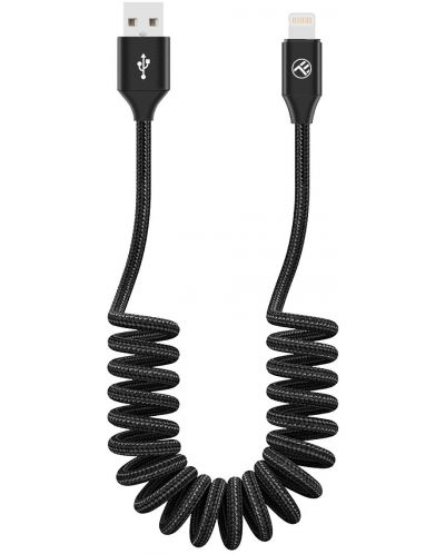 Кабел Tellur - Extendable, USB-A/Lightning, 1.8 m, черен - 1