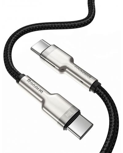 Кабел Baseus - Cafule, USB-C/USB-C, 2 m, черен/сребрист - 1