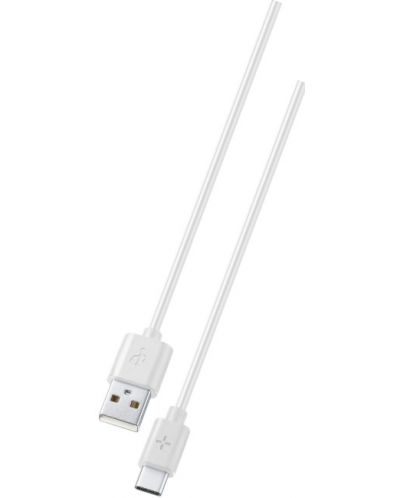 Кабел Ploos - 6566, USB-A/USB-C, 2 m, бял - 1