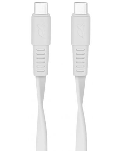 Кабел Rivacase - PS6005WT12, USB-C/USB-C, 1.2 m, бял - 2