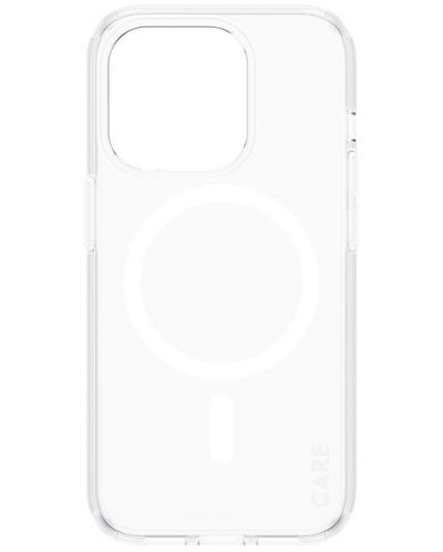 Калъф CARE - Flagship, iPhone 15 Pro, MagSafe White, прозрачен - 3