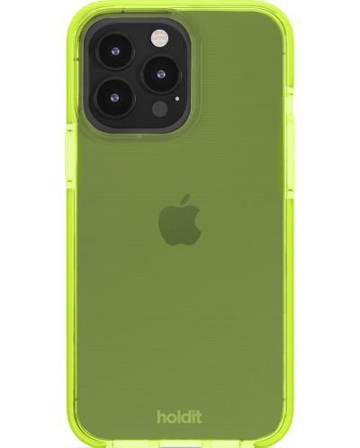 Калъф Holdit - Seethru, iPhone 14 Pro Max, Acid Green/прозрачен - 3