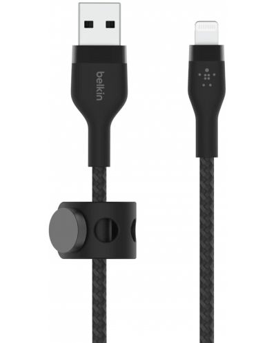 Кабел Belkin - Boost Charge, USB-A/Lightning, Braided silicone, 3 m, черен - 2