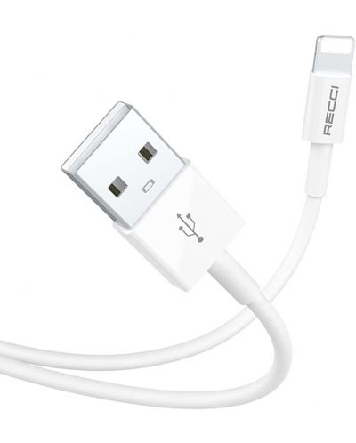 Кабел Recci - RTC-P05L, USB-A/Lightning, 1.5 m, бял - 2