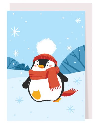 Картичка Коледно пингвинче - 1