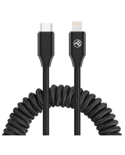 Кабел Tellur - Extendable, USB-C/Lightning, 1.8 m, черен - 1