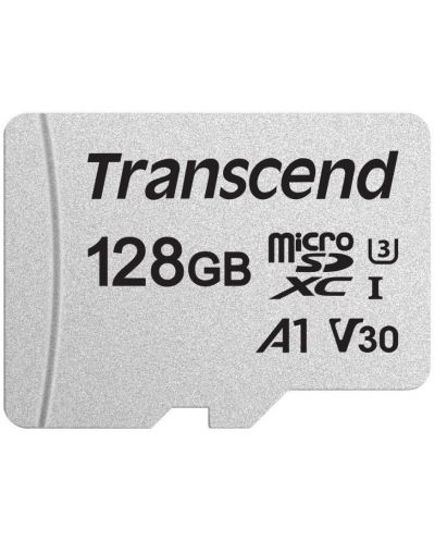 Карта памет Transcend - 128GB, microSD, UHS-I + адаптер - 2