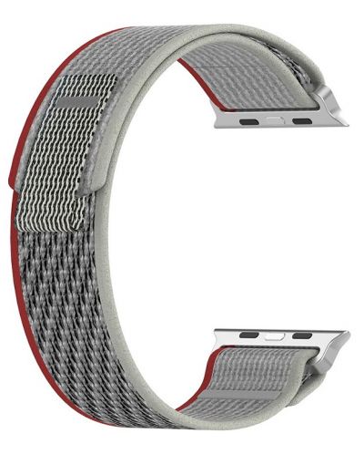Каишка Techsuit - W039 Nylon, Apple Watch, 38/40/41 mm, червена/сива - 1