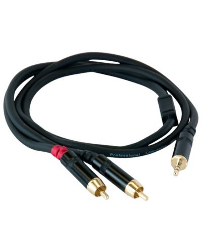 Кабел Master Audio - RCA351, 2x RCA/3.5 mm, 1 m, черен - 1