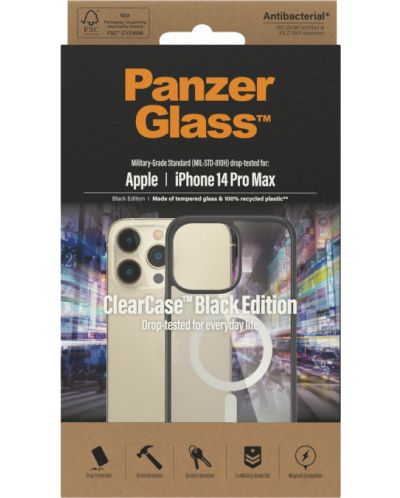 Калъф PanzerGlass - ClearCase MagSafe, iPhone 14 Pro Max, черен - 3