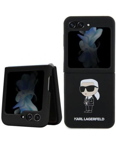 Калъф Karl Lagerfeld - Liquid Silicone Ikonik, Galaxy Z Flip 5, черен - 2