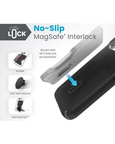Калъф Speck - Presidio 2 Grip, iPhone 15 Pro, MagSafe ClickLock, черен - 8