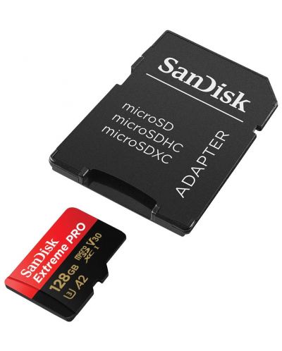Карта памет SanDisk - Extreme PRO, 128GB, microSDXC, Class10 + адаптер - 3